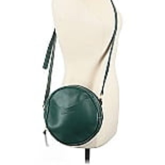 Portland Leather Large Circle Crossbody Green - Picture 2 of 6
